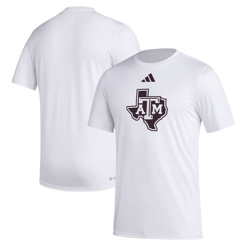 adidas Men's adidas White Texas A&M Aggies Primary Locker Logo Pre-Game AEROREADY T-Shirt 