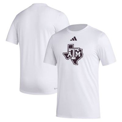 adidas Men's adidas White Texas A&M Aggies Primary Locker Logo Pre-Game AEROREADY T-Shirt 