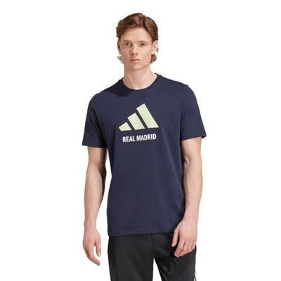 adidas Men's adidas Navy Real Madrid Three-Stripe Wordmark T-Shirt 