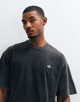 adidas Originals adidas Essentials three stripe T-shirt in washed black