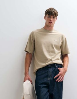 adidas Originals adidas Essentials three stripe T-shirt in washed khaki-Green