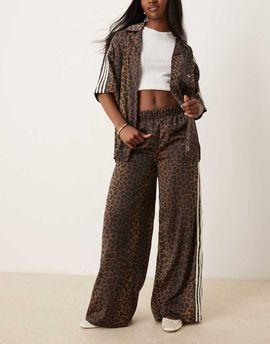 adidas Originals adidas Originals Adibreak track pants in leopard print-Brown