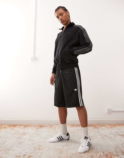 adidas Originals adidas Originals Adicolor poly shorts in black