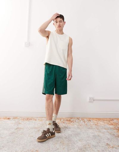 adidas Originals adidas Originals Adicolor poly shorts in collegiate green