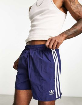 adidas Originals adidas Originals adicolor three stripe 5 inch sprinter shorts in navy