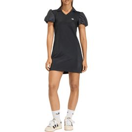 short black polka dot dress Alissea Keyhole Linen Blend Mini Dress Black Polka main image 1