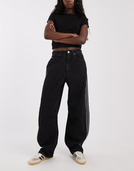 adidas Originals adidas Originals barrel leg denim jeans in black