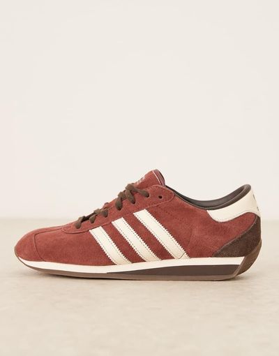 adidas Originals adidas Originals Country II sneakers in burgundy and brown