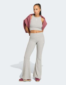 adidas Originals adidas Originals Essentials ribbed flared leggings in medium gray heather