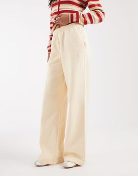 adidas Originals adidas Originals Essentials wide leg sweatpants in off white