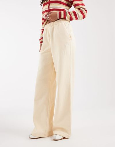 adidas Originals adidas Originals Essentials wide leg sweatpants in off white
