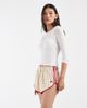 adidas Originals adidas Originals Firebird pinstripe shorts in warm vanilla and red-Neutral - 2