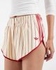 adidas Originals adidas Originals Firebird pinstripe shorts in warm vanilla and red-Neutral - 3