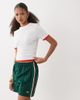 adidas Originals adidas Originals Firebird shorts in dark green and red - 1