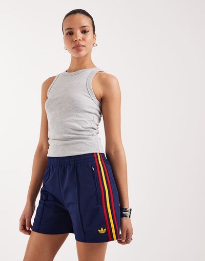 adidas Originals adidas Originals Firebird shorts in navy and red