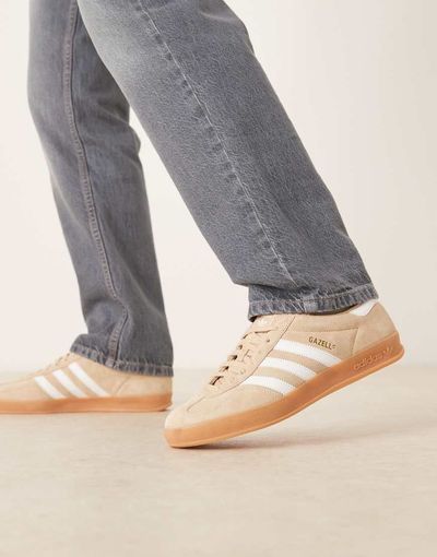 adidas Originals adidas Originals Gazelle Indoor sneakers in beige and white-Neutral