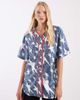 adidas Originals adidas Originals graphic baseball jersey in denim blue - 1