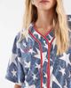 adidas Originals adidas Originals graphic baseball jersey in denim blue - 3