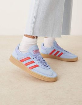 adidas Originals adidas Originals Handball Spezial sneakers in light blue and red