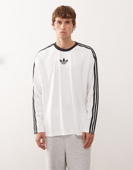 adidas Originals adidas Originals jacquard long sleeve jersey in white and black