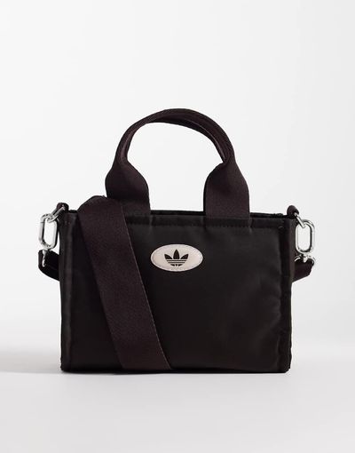 adidas Originals adidas Originals Micro Mini tote bag in dark brown