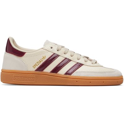 adidas Originals adidas Originals Off-White & Burgundy Handball Spezial Sneakers