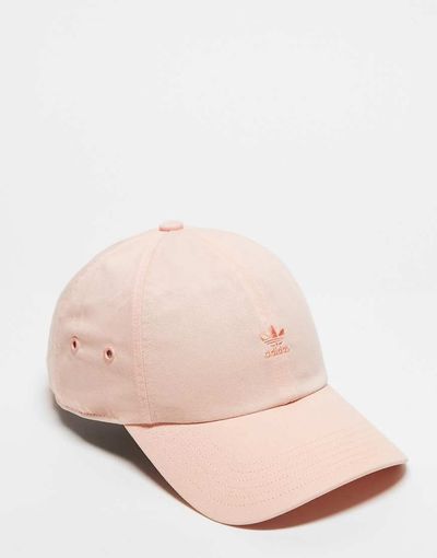 adidas Originals adidas Originals relaxed mini logo strapback in light pink