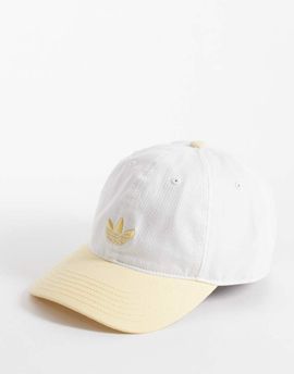 adidas Originals adidas Originals Relaxed strapback cap in white and yellow