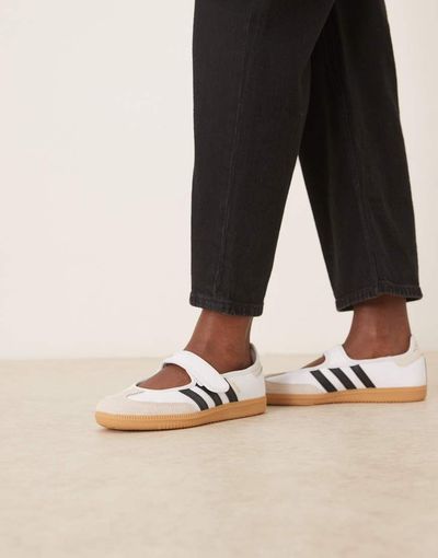 adidas Originals adidas Originals Samba mary jane ballet flats in white and black