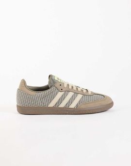 adidas Originals adidas Originals Samba OG plaid print sneakers in khaki-Green