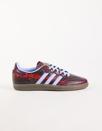 adidas Originals adidas Originals Samba OG sneakers in burgundy snake print and blue-Red
