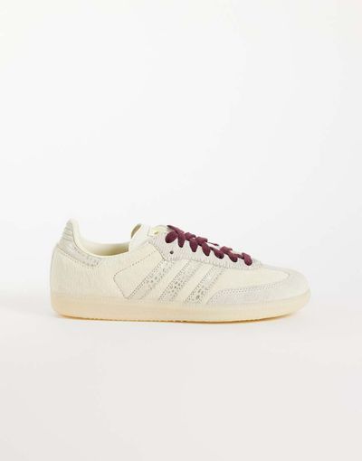 adidas Originals adidas Originals Samba OG sneakers in cream pony hair and metallic snake print-Neutral