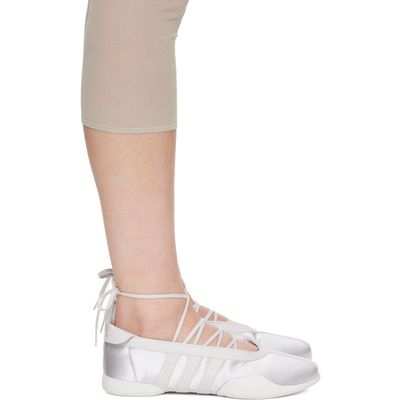 adidas Originals adidas Originals Silver & White Taekwondo Mei Ballerina Flats