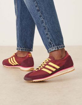 adidas Originals adidas Originals SL 72 OG sneakers in burgundy and yellow-pink
