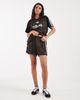 adidas Originals adidas Originals snake print satin shorts in dark brown - 2