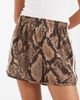 adidas Originals adidas Originals snake print satin shorts in light brown-Neutral - 3