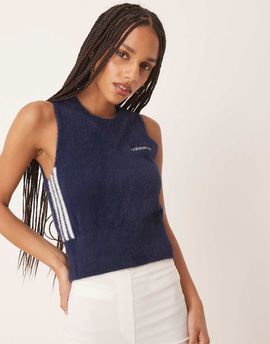 adidas Originals adidas Originals Sport fluffy tank top in navy