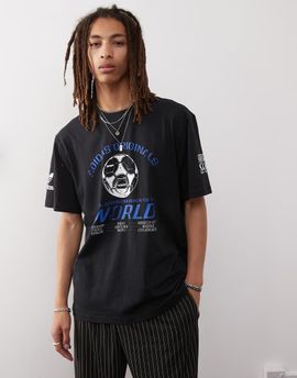 adidas Originals adidas Originals Sport unisex 90s soccer T-shirt in black