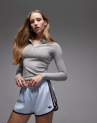 adidas Originals adidas Originals Sprinter shorts in blue and burgundy