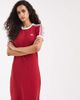adidas Originals adidas Originals three stripe midi dress in burgundy-Red - 1