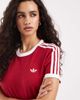 adidas Originals adidas Originals three stripe midi dress in burgundy-Red - 3