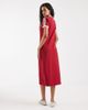 adidas Originals adidas Originals three stripe midi dress in burgundy-Red - 4