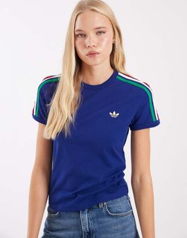 adidas Originals adidas Originals three stripe t-shirt in cobalt blue