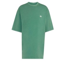 adidas Originals adidas Originals Trefoil essentials washed loose dropped shoulder tee in collegiate green