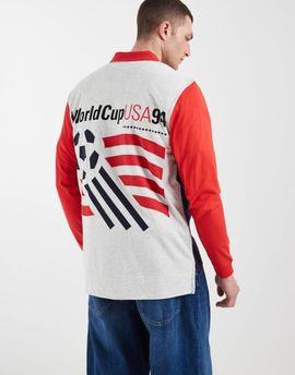 adidas Originals adidas Originals US 94 polo shirt in navy and red