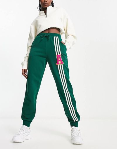adidas Originals adidas Originals varisty logo sweatpants in green