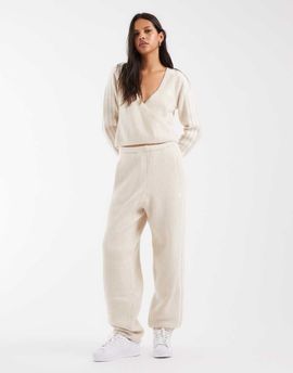 adidas Originals adidas Originals x Jennie knitted cuffed track pants in light beige-NEUTRAL