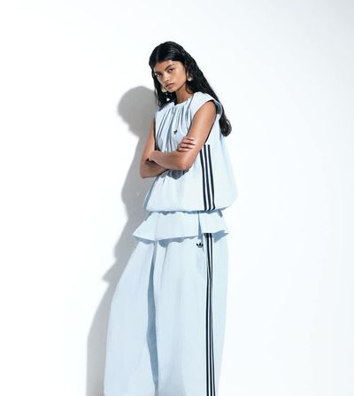 adidas Originals x ASOS adidas Originals x ASOS balloon pants with skirt overlay in blue