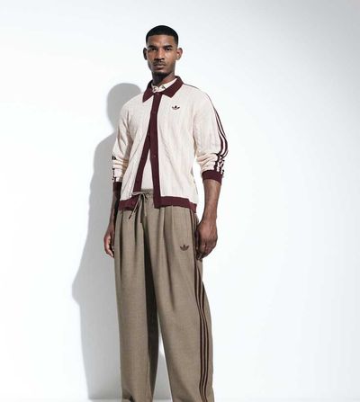 adidas Originals x ASOS adidas Originals x ASOS barrel leg sweatpants in beige-Neutral