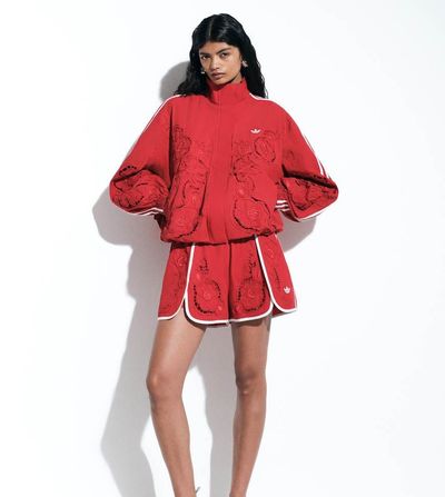 adidas Originals x ASOS adidas Originals x ASOS cutwork sprinter shorts in red